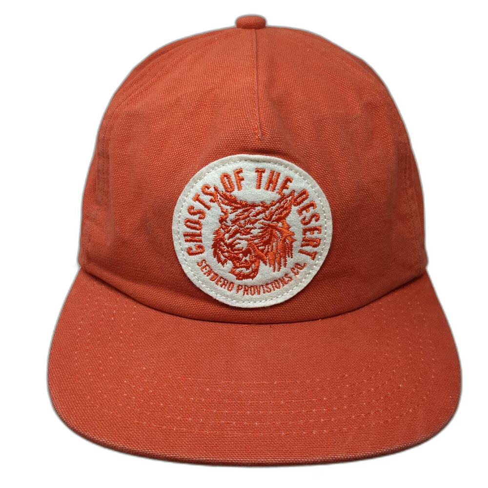 Sendero Provisions Co. 5 Panel Orange One Size Snapback Bobcat Patch Hat Canvas